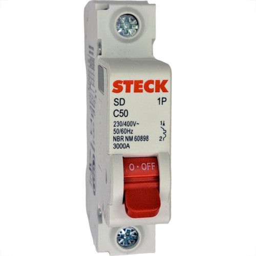 Disjuntor Steck Din Unipolar 50A Sd61 C Sdd61C50
