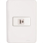 Conjunto Perlex Aros 4X2 Branco Com Placa(1Tomada Rj45) 7364