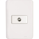 Conjunto Perlex Aros 4X2 Branco Com Placa(1Tomada Tv) 7308