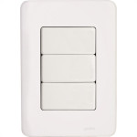 Conjunto Perlex Aros 4X2 Branco Com Placa(3Simples) 7383