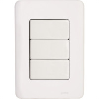 Conjunto Perlex Aros 4X2 Branco Com Placa(3Simples) 7383