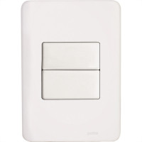 Conjunto Perlex Aros 4X2 Branco Com Placa(2Paralelos) 7382P