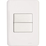 Conjunto Perlex Aros 4X2 Branco Com Placa(1Simples+1Paralelo) 7381/1P