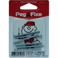 Cartela Parafuso Placa Tomada 9/64 X 2'' Peg&Fixe 6 Pecas Aptm/03