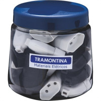 Pino Femea 2 Polos Tramontina 10A Preto/Branco  - Kit C/24 