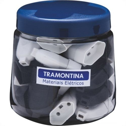 Pino Femea 2 Polos Tramontina 10A Preto/Branco  - Kit C/24 