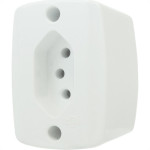Tomada Externa Ilumi 2 Polos +Terra 10A Branca 16516Pct - Kit C/10 