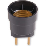 Pino Porta Lampada 2 Polos Ilumi Preto 1701Pct - Kit C/10 