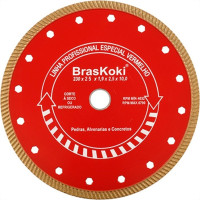 Disco Diamantado Braskoki 230Mm Turbo Jet Profissional Seco/Agua 