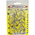 Cartela Ventosa Silicone Preguim 25Mm Com 08 Pecas  - Kit C/10 