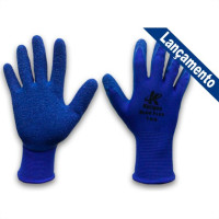 Luva Malha Kalipso Blueflex Emborrachada M Par  - Kit C/12 