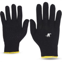 Luva Malha Kalipso Preta Trico Pigmentado Preto Par  - Kit C/12 