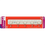 Gancho Adesivo Primafer Branco Plastico/Metal 0,5 1Kg 1Peca Com 5 Ganchos Pr2565