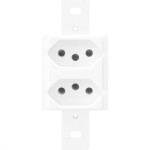 Conjunto Fame 4X2 Branco Sem Placa 2Tomadas 20A 