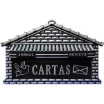 Caixa Carta Real Plastico''Casinha''N08P Prata Grande 539