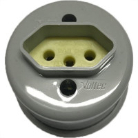 Tomada Externa Voltec 2 Polos +Terra 20A Cinza V419.2 - Kit C/30 