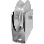 Roldana Zincada ''V'' Detoni Eixo Furado 2.1/2'' Com Suporte  - Kit C/2 