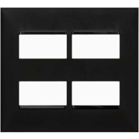 Placa Pial Plus+ Preta 4X4 (2+2 Distanciada) 618514Pt
