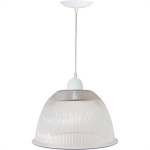 Luminaria Prismatica Bezelux 12'' Com Pendente Branco E27 Bz12Br