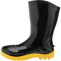 Bota Galocha Marluvas Preta Solado Amarelo (Cano Medio) 43 Par 