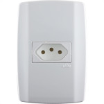 Conjunto Ilumi Slim 4X2 Branco Com Placa (1Tomada 10A) 80150
