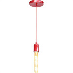 Luminaria Pendente Condulai Enerlux Solaris Vermelha Para Lampada Filamento 6474