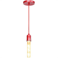 Luminaria Pendente Condulai Enerlux Solaris Vermelha Para Lampada Filamento 6474