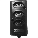 Tomada Barra Naticon   Tripla 20A 2 Polos +Terra Preta 572