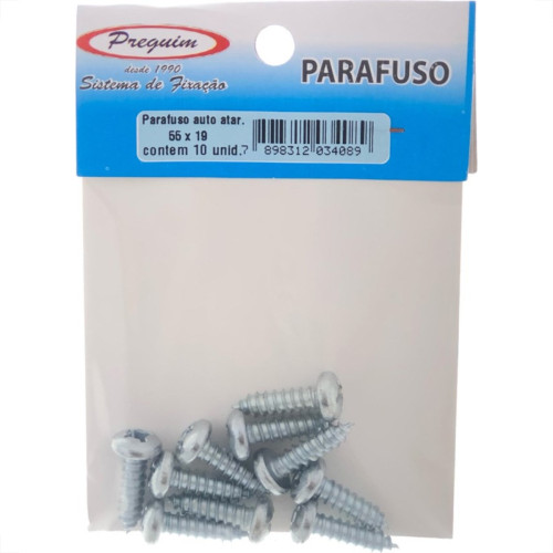 Cartela Parafuso Auto/Atarrachante Panela Preguim 5,5 X 19Mm Com 10 Pecas 4089
