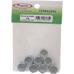 Cartela Porca Torneada Preguim Zincada  3/8'' Nc Com 08 Pecas 1750