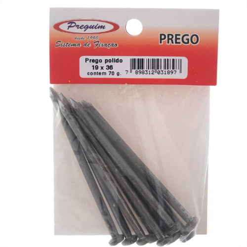 Cartela Prego Preguim Com Cabeca  19X36 (3,90X83mm) Com 75 Gramas 1897