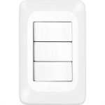 Conjunto Pial Pop 4X2 Branco Com Placa (3Simples) Lgx111