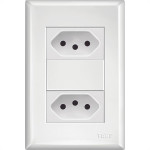 Conjunto Fame Evidence 4X2 Branco Com Placa (2Tomada 20A) 