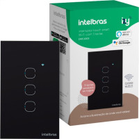 Interruptor Inteligente Intelbras Wifi Touch Preto 3 Teclas Ews 1003 