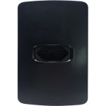 Conjunto Alumbra Gracia Maxx 4X2 Preto Com Placa 1 Tomada 10A 85680