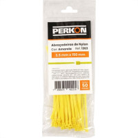 Abracadeira Nylon Perkon Amarela 35X150 50 Pecas 1363