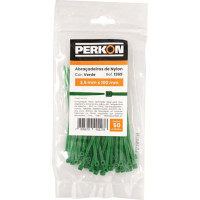 Abracadeira Nylon Perkon Verde 25X100 50 Pecas 1369