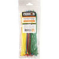 Abracadeira Nylon Perkon Amarela/Azul/Verde/Vermelha 2,5X200 100 Pecas 1377
