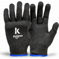 Luva Helanca Kalipso Nylon Preta  - Kit C/12 