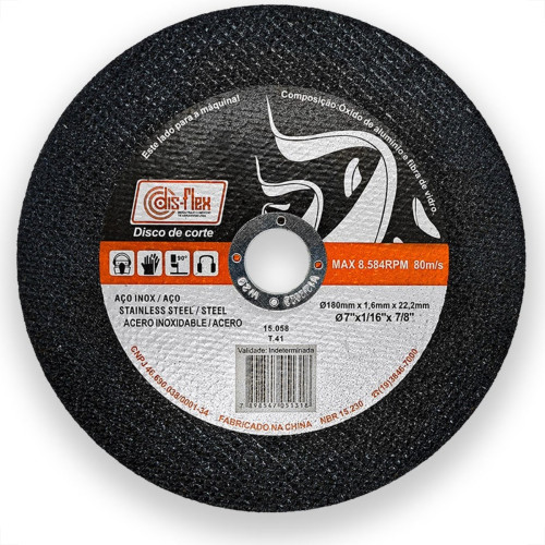 Disco De Corte Para Inox Disflex Extra Fino 7''X1,6X7/8 Prata 15.058 - Kit C/50 