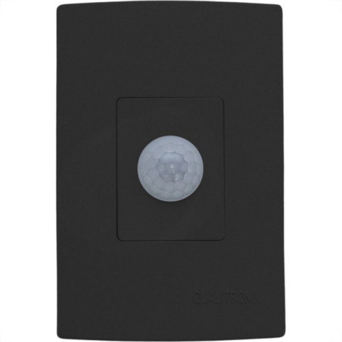 Sensor Qualitronix Parede Embutir Foto 180° Preto Qi2Mp