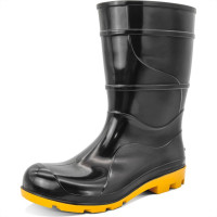 Bota Galocha Cartom 210Sa Preta Solado Amarelo Cano Medio 37 Par 003149