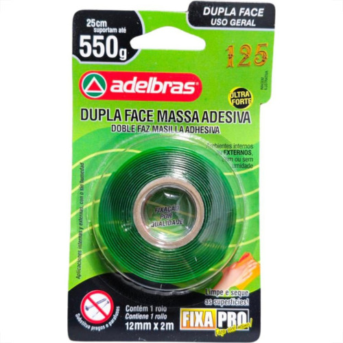 Fita Dupla Face Adelbras Int/Ext12X 2M