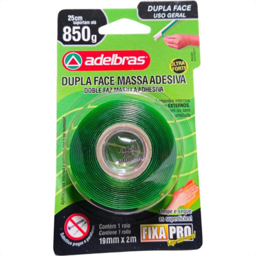 Fita Dupla Face Adelbras Int/Ext19X 2M