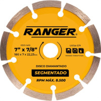 Disco Diamantado Ranger Segmentado 180Mm Seco Rdd-1400