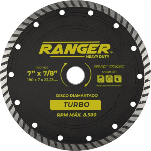 Disco Diamantado Ranger Turbo 180Mm Seco Rdd-1600