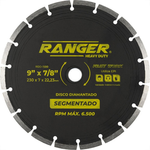 Disco Diamantado Ranger Segmentado 230Mm Seco Rdd-1500
