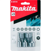 Soquete Magnetico Makita Parafuso 6/8/10/12/13Mm X 50Mm Com 5 Pecas B-39154