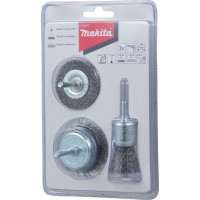 Escova Aco Makita Pincel/Circular/Copo Aco Carbono Kit Com 3 Pecas D-66070