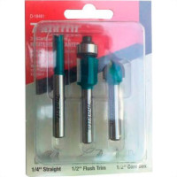 Fresa Ptupia Makita 1/4 Kit Com 3 Pecas D-16461